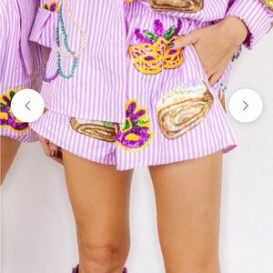 QUEEN OF SPARKLES Mardi Gras icon shorts